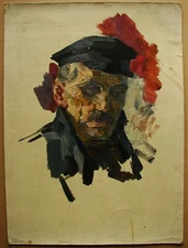 Ukrainian Soviet USSR oil Painting realism cubism impressionism male portrait