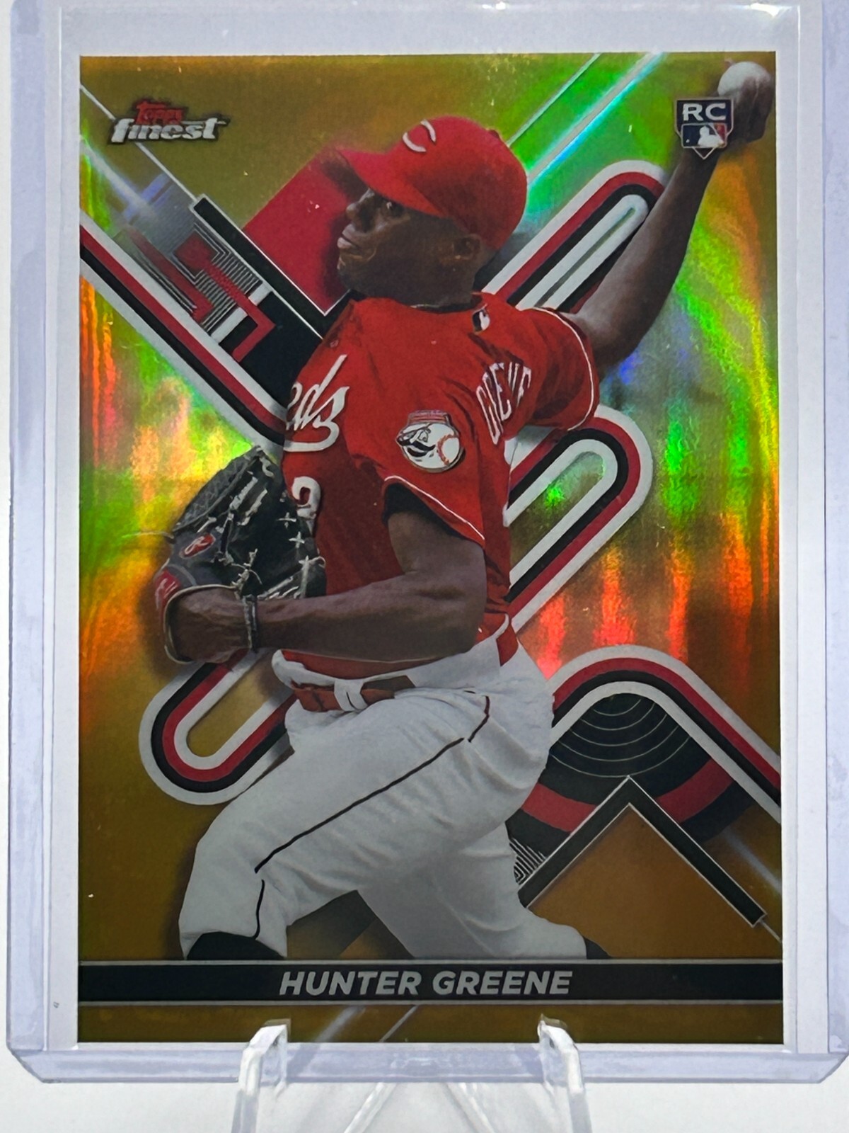 HUNTER GREENE 2022 TOPPS FINEST GOLD REFRACTOR 44/50 ROOKIE RC #69 JC