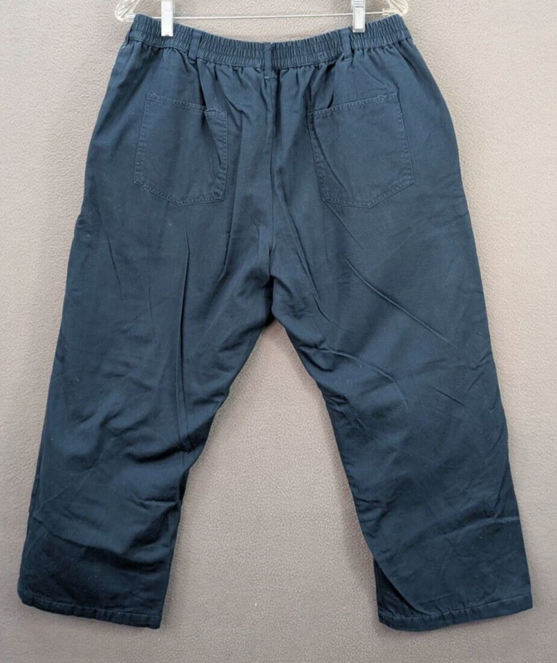 Pantalones forrados de franela Haband's Ice House cintura elástica algodón azul para mujer 40S Foto 4 de 4