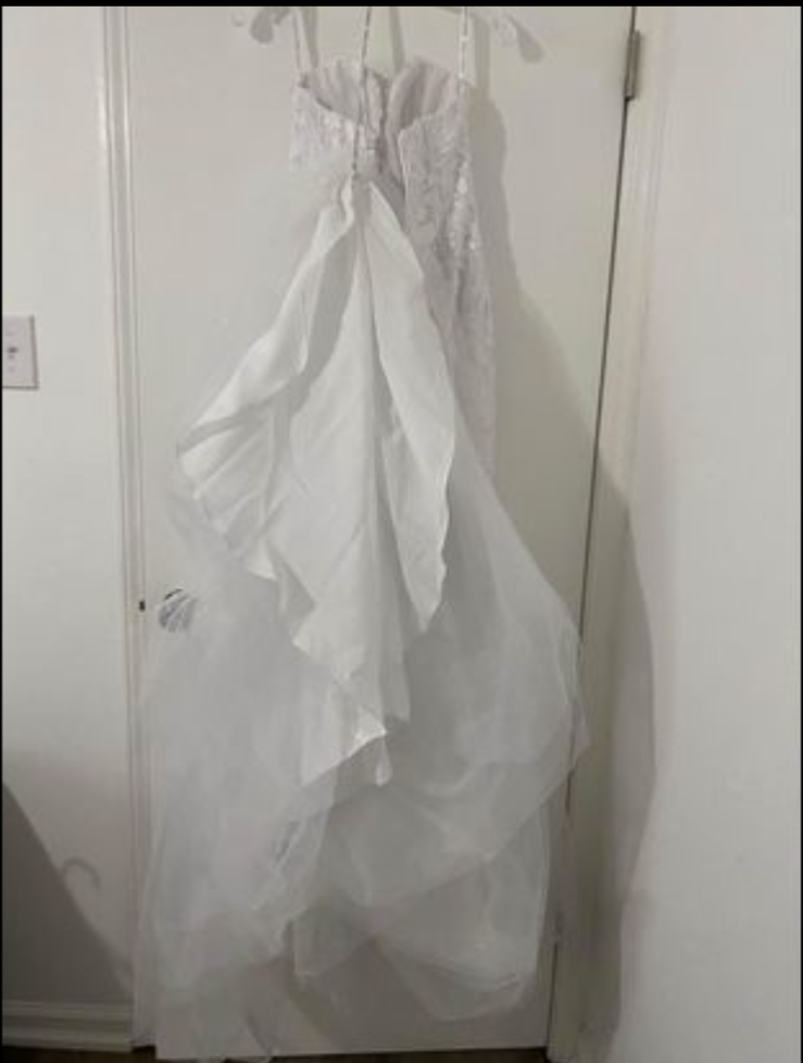 Oleg Cassini Lace Applique Mermaid Strapless Wedding Dress | eBay Oleg Cassini Lace Applique Mermaid Strapless Wedding Dress | eBay