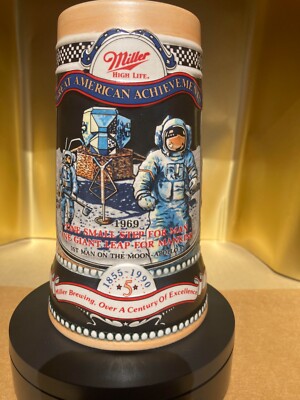 MILLER HIGH LIFE BEER STEIN 1969 1ST MAN ON MOON