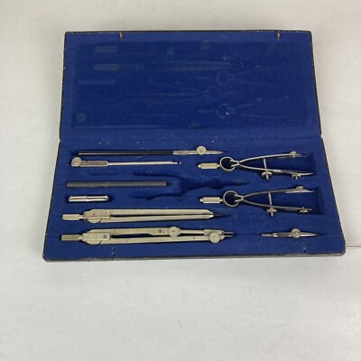 Antique Kern Swiss made drafting set 9 piece