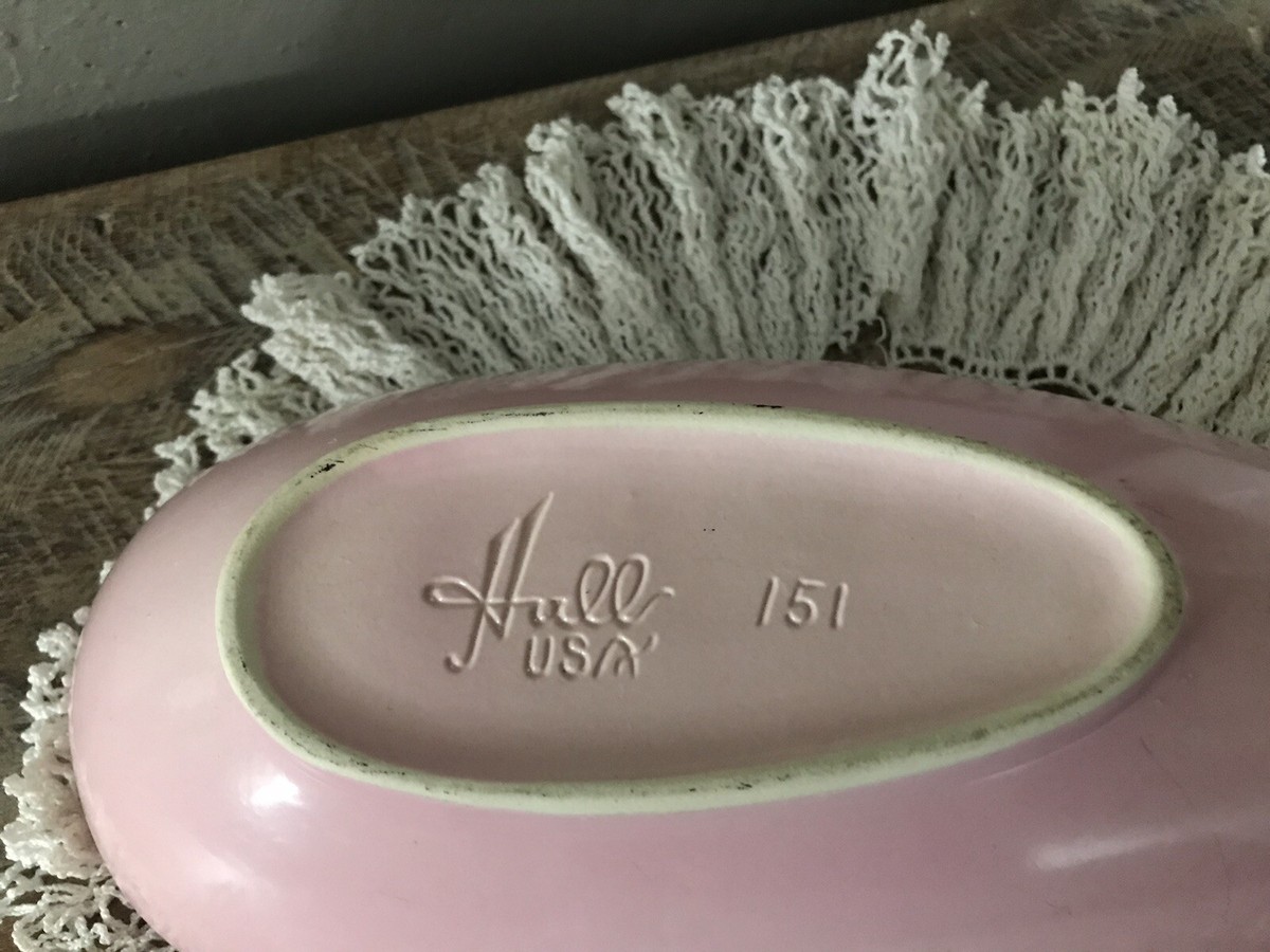 HULL # 151 VINTAGE 1950's PINK/WHITE USA FRUIT /CANDY BOWL | eBay
