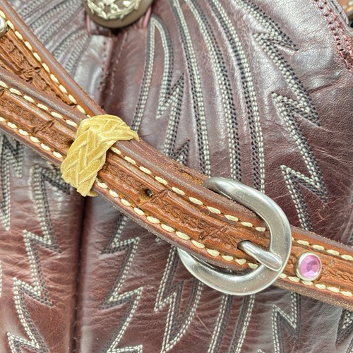 Stivali da cowboy in pelle Justin borsa a tracolla riciclata borsa rosa Bling vino lavorato - Foto 12 di 18