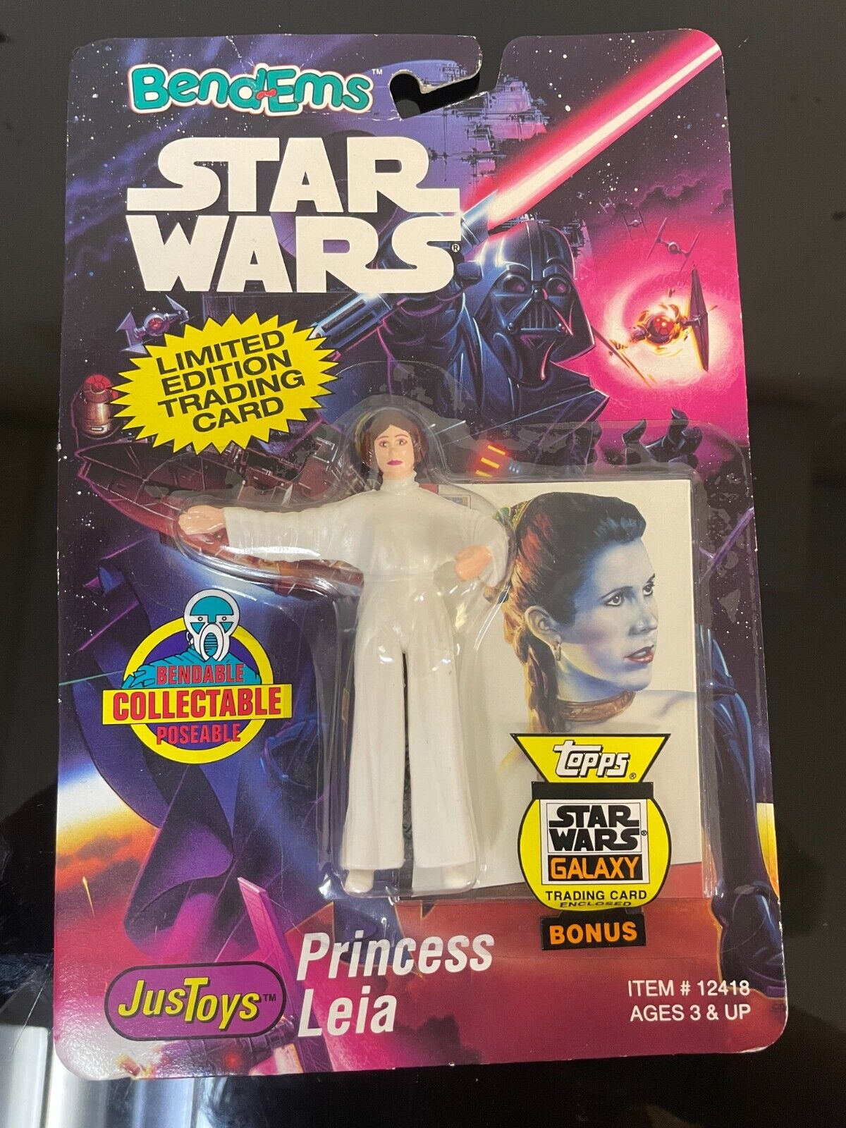 NEW Star Wars Princess Leia BendEms Posable Action Figure and Topps Trading Card