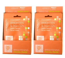 Andalou Instant Brighten & Tighten Hydro Serum Facial Mask, 2 Boxes 0.6Oz