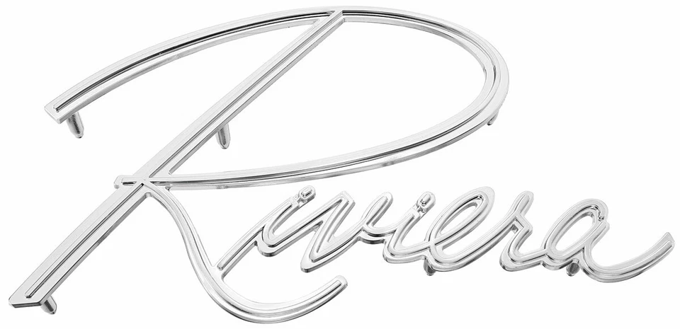 Juego de emblemas de guardabarros delantero cromado RestoParts para Buick Riviera 1963-1967 Foto 2 de 4