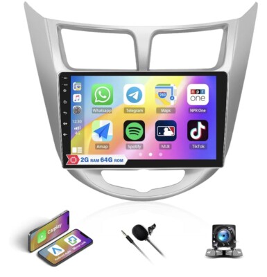 Android 12.0 Car Stereo Radio 4+32GB For Hyundai Solaris Accent Verna 2010-2016