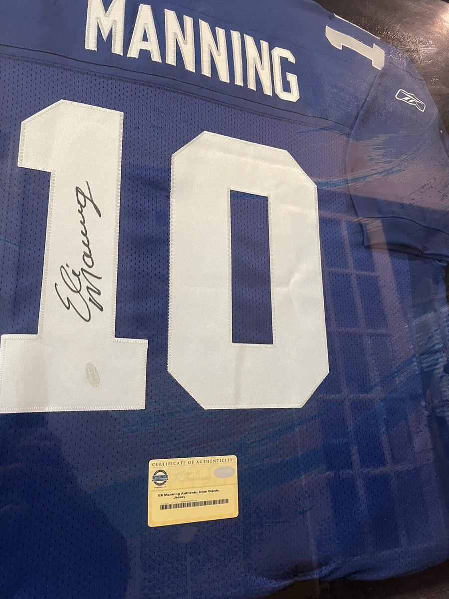 Eli Manning Autographed Framed Blue New York Giants Jersey w/ COA
