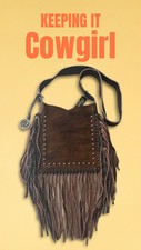 Raviani Western Fringe Crossbody Bag  Chocolate Brown  Calfskin #55