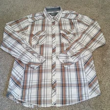 BKE Standard Fit Pearl Snap Western Style Casual Button Down Shirt Men's Size XL