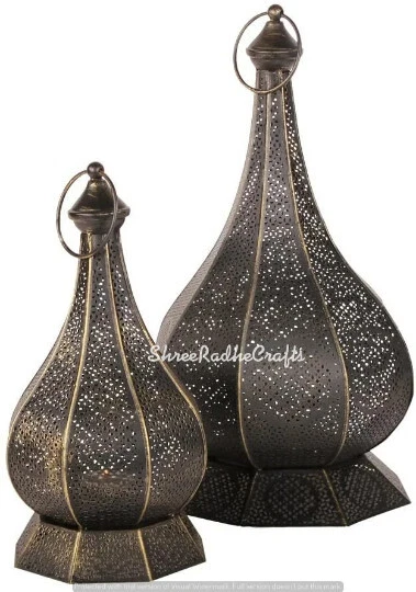 2 Pcs Set Moroccan Turkish Table Lamps, US Plug In Bedside Floor Night Lights - Image 2 of 4