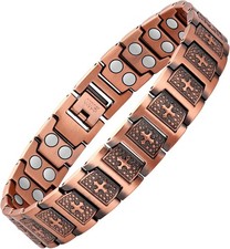 Pulsera de cobre puro, pulseras cruzadas magn ticas con imanes de 3500 Gauss