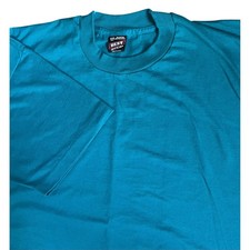 Vintage Fruit of the Loom Best T-Shirt 3XL Teal Blue Single Stitch Made in USA