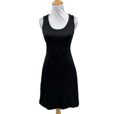 Tory Burch Dress Womens 2 Black Silk Cotton Blend Sleeveless Zip Back Sheath