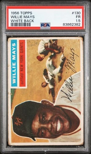 1956 Topps WILLIE MAYS White Back #130 PSA 1.5 - GREAT EYE APPEAL