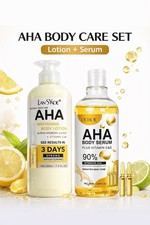 AHA Body Care Set Lotion  Serum Vitamin C  E  Exfoliating Body Skincare 2Set