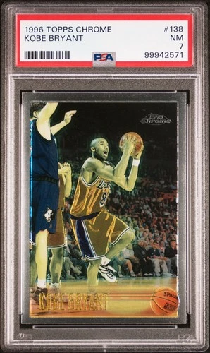 1996 TOPPS CHROME #138 KOBE BRYANT ROOKIE RC PSA 7