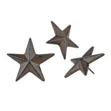Cast Iron Texas Star Nails Tacks Rustic Finish Western 2.5 Inch Head Pack of 3 