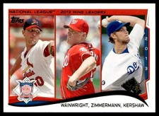 2014 Topps Adam Wainwright/Jordan Zimmermann/Clayton Kershaw St. Louis