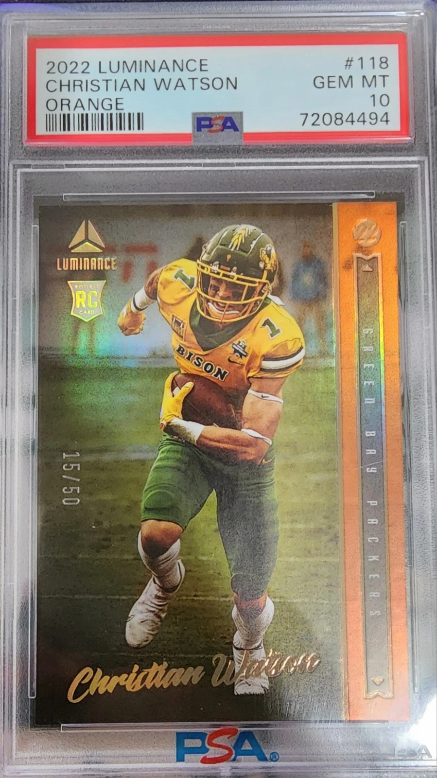 Christian Watson Panini Luminance #118 Orange