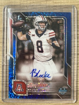 2025 BOWMAN U CHROME /150 BRAEDYN LOCKE 1ST BLUE MINI DIAMOND AUTO CARD ARIZONA