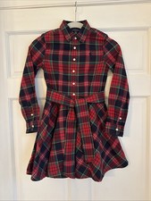 POLO Ralph Lauren Girls Long Sleeve Plaid Dress Size 8