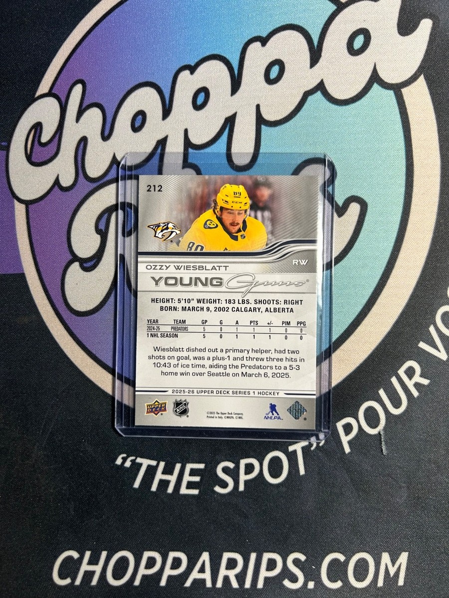 2025-26 Upper Deck Series One Ozzy Wiesblatt Young Guns Rookie