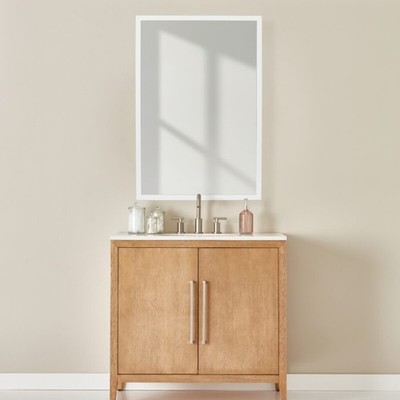 NEW luca + lex Lindens Framed Mirror 24x36 in - White