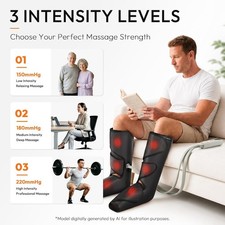 QUINEAR Leg Foot Calf Massager for Circulation Boots w/Heat Air Compression