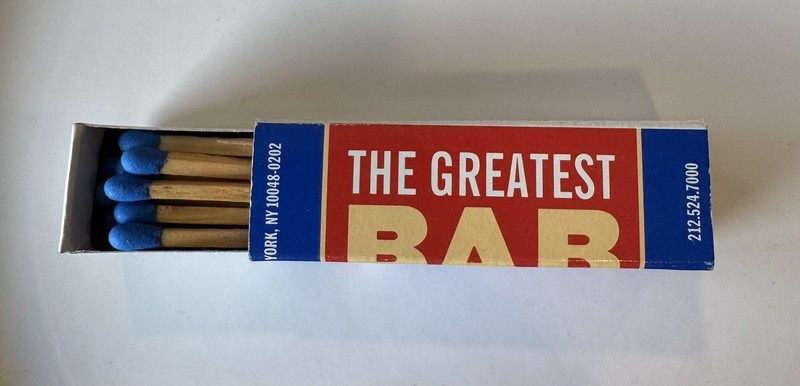 THE GREATEST BAR ON EARTH UNUSED BOX OF MATCHES! PRISTINE CONDITION!