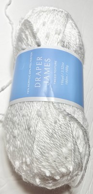 DRAPER JAMES TWEED TEXTURE 1pk.  WHITE. I Combine Ship.