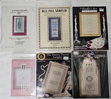 Hardanger Embroidery Lot of 6 - Sampler, Bell Pull, White Work, Fine stitching