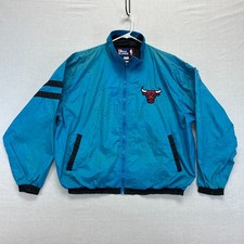 Vintage 90s Pro Player Chicago Bulls NBA Jacket Men's XL Teal Windbreaker Korea