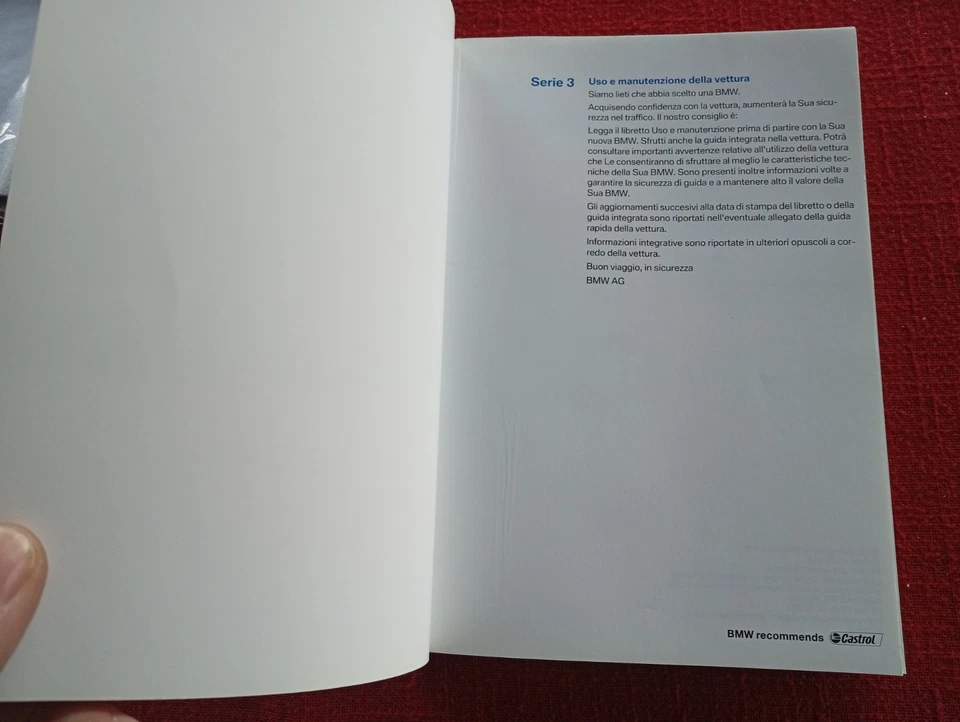 BMW Serie 3 Berlina LIBRETTO USO MANUTENZIONE Originale 2012 PERFETTO - Immagine 2 di 4