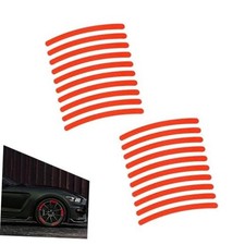 Car Wheel Rim Stickers, Reflective Safety Warning Decal, Anti 20 PCS Red