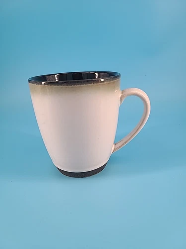 Sango Nova Black Mug #4932 White Stoneware