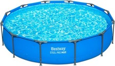 Frame Swimming Pool 12ft Bestway Steel Pro Max Round Pool with Filter Pump- Blue