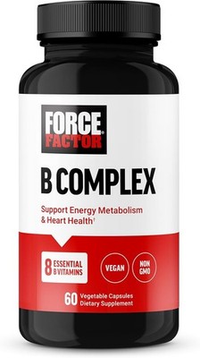 Force Factor Vitamin B Komplex - 8 essentielle B Vitamine - 60 Kapseln
