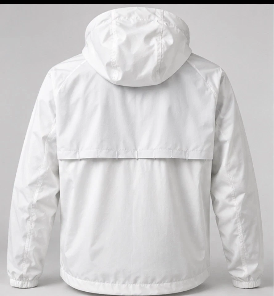 Nike Storm-FIT Hooded Windbreaker Jacket White Gray Men’s M Polyester Full Zip - product detail image 2