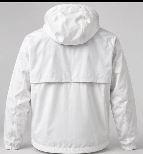 Nike Storm-FIT Hooded Windbreaker Jacket White Gray Men’s M Polyester Full Zip image 2