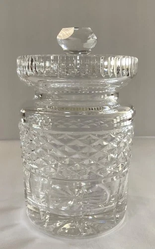 Vintage Waterford Crystal Castlemaine Pattern Condiment Jam Honey Jar With Lid