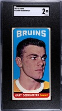1964 TOPPS GARY DORNHOEFER 72 GOOD RC SP SET BREAK SGC 2 HOCKEY BOSTON BRUINS