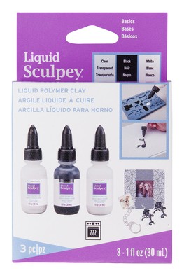 Liquid Sculpey Classic Sampler Pack 3 Bottles Non Toxic Polymer Clay 17 Colors