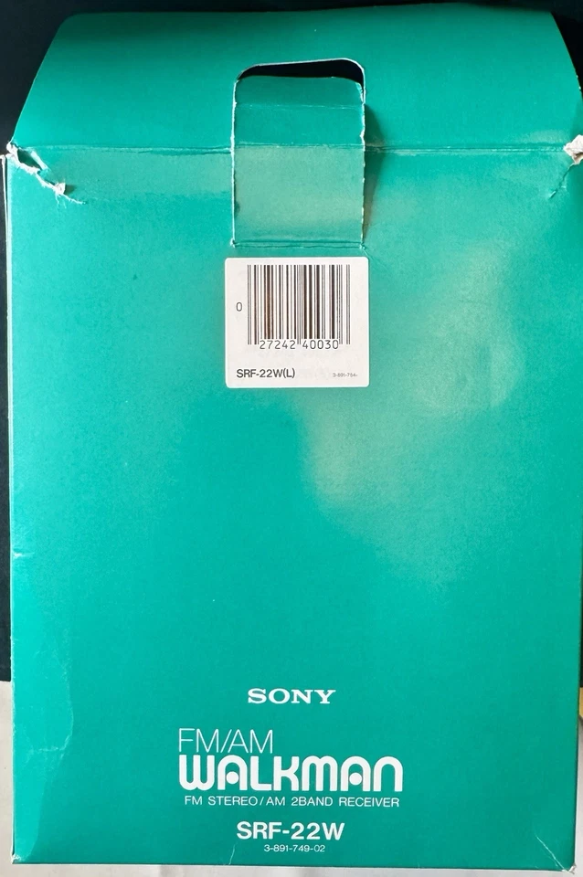 Sony Walkman SRF-22W AM/FM radio New In Box With Papers- Vintage-1983 - Image 3 of 4