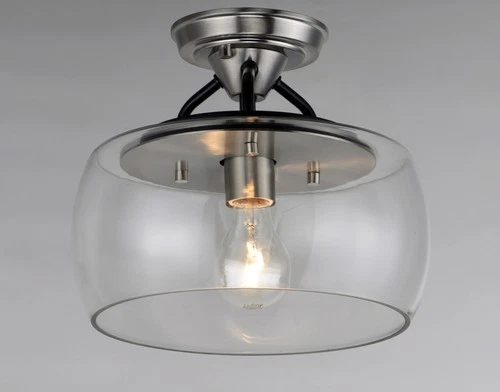 Maxim 26129CL Goblet 1 Light 11"W Semi-Flush Drum Ceiling Fixture - MultiColor - Picture 8 of 9