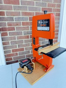 Vintage Black & Decker Drill Powered Band Saw 74-600 with Corded Drill & Base 