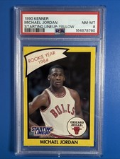 Kenner 1990 Starting Lineup Michael Jordan Yellow PSA 8 Chicago Bulls New Slab!