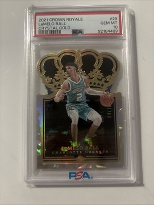 2021 Panini Crown Royale PSA 10 Lamelo Ball 👽Crystal Gold /10 🔥🔥🔥 POP2 💎