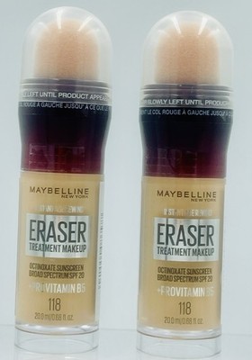 Lot of 2 Maybelline Instant Age Rewind Eraser SPF20 Foundation Shade 118
